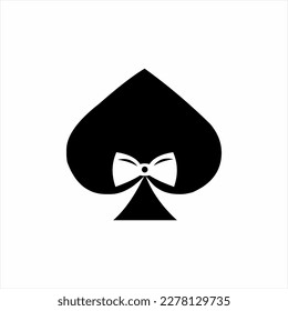 Ace poker logo design with bow tie.