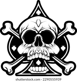 ACE SKULL BONE CROSS VECTOR 