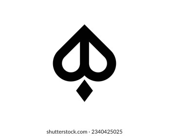 ace spade black logo design