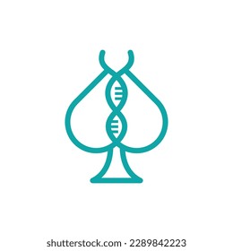 Ace spade dna Linie einfaches Logo
