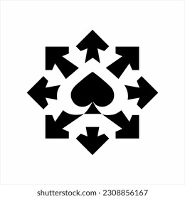 Ace spade logo design with arrow direction collection.