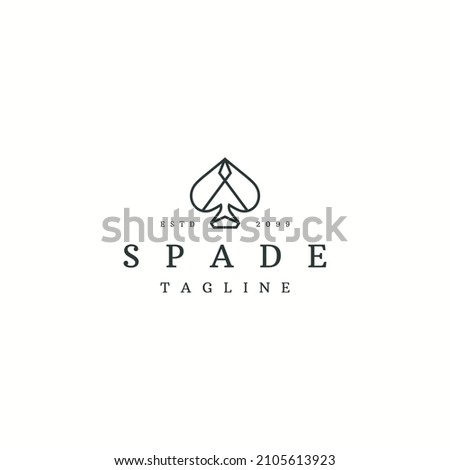 Ace of spade logo icon design template flat vector