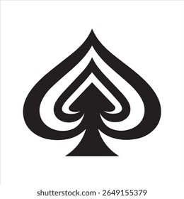 Vetor de ícone de símbolo de naipe de cartas de jogo de espadas de ás