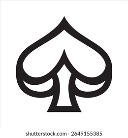 Vetor de ícone de símbolo de naipe de cartas de jogo de espadas de ás