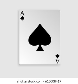 Ace of spade playing card. vector illustration isolated