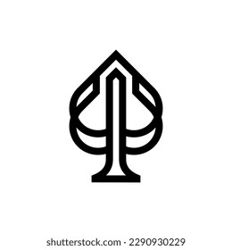 Ace de la línea de espada de la espada logotipo moderno