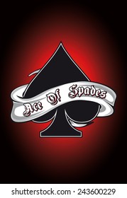 Ace of spades with banner vector