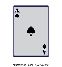 ace of spades card icon over white background, vector illustration