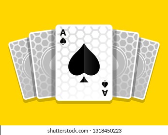 Ace of Spades Cards Games Carbon Background Illustration Icon Vector