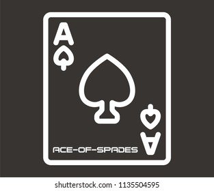 ACE OF SPADES CARDS VECTOR ICON