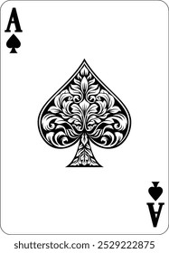 Ace of Spades design from a new original deck of playing cards. 