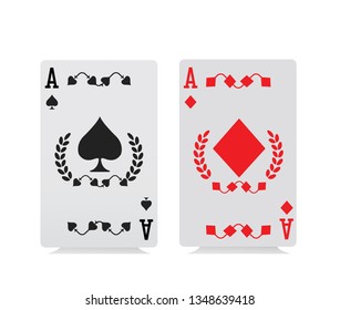 Ace of spades, Ace of diamonds, playing cards