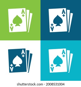 Ace Of Spades Flat four color minimal icon set