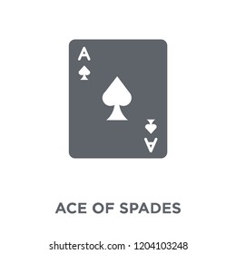 Ace of spades icon. Ace of spades design concept from Arcade collection. Simple element vector illustration on white background.