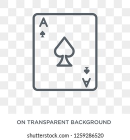 Ace of spades icon. Ace of spades design concept from Arcade collection. Simple element vector illustration on transparent background.