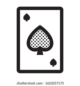 Ace of Spades. Icon Filled with Dots.