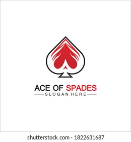 Diseño del logotipo del icono del As de Spades. Icono plano relacionado para aplicaciones web y móviles. Se puede usar como - logo, pictograma, icono, elemento infográfico. Ilustración.
