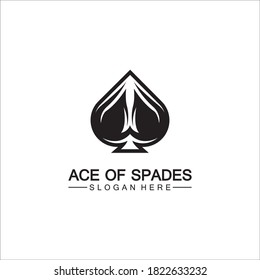 Diseño del logotipo del icono del As de Spades. Icono plano relacionado para aplicaciones web y móviles. Se puede usar como - logo, pictograma, icono, elemento infográfico. Ilustración.