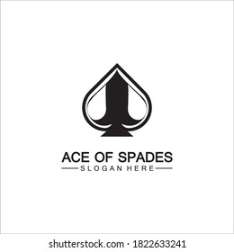 Ace of Spades icon logo design. Flat related icon for web and mobile applications. It can be used as - logo, pictogram, icon, infographic element. Illustration.