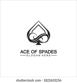Ace of Spades icon logo design. Flat related icon for web and mobile applications. It can be used as - logo, pictogram, icon, infographic element. Illustration.