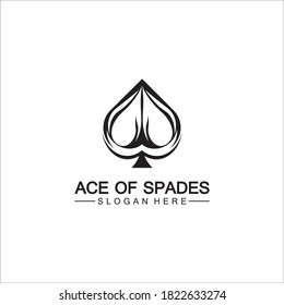 Ace of Spades icon logo design. Flat related icon for web and mobile applications. It can be used as - logo, pictogram, icon, infographic element. Illustration.