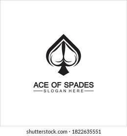 Ace of Spades icon logo design. Flat related icon for web and mobile applications. It can be used as - logo, pictogram, icon, infographic element. Illustration.