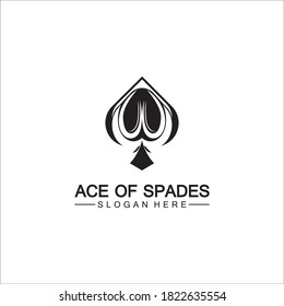 Diseño del logotipo del icono del As de Spades. Icono plano relacionado para aplicaciones web y móviles. Se puede usar como - logo, pictograma, icono, elemento infográfico. Ilustración.