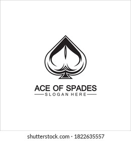 Logo-Design von Ace of Spades. Flaches Symbol für Web- und mobile Anwendungen. Es kann als - Logo, Piktogramm, Icon, Infografik Element verwendet werden. Illustration.