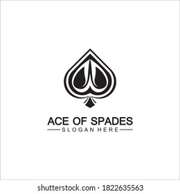 Ace of Spades icon logo design. Flat related icon for web and mobile applications. It can be used as - logo, pictogram, icon, infographic element. Illustration.