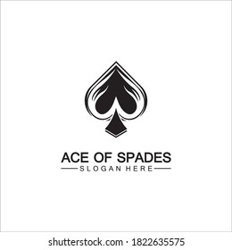 Ace of Spades icon logo design. Flat related icon for web and mobile applications. It can be used as - logo, pictogram, icon, infographic element. Illustration.