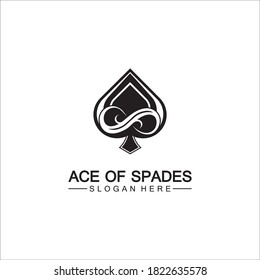 Ace of Spades icon logo design. Flat related icon for web and mobile applications. It can be used as - logo, pictogram, icon, infographic element. Illustration.