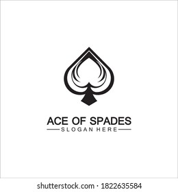 Ace of Spades icon logo design. Flat related icon for web and mobile applications. It can be used as - logo, pictogram, icon, infographic element. Illustration.