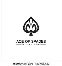 Ace of Spades icon logo design. Flat related icon for web and mobile applications. It can be used as - logo, pictogram, icon, infographic element. Illustration.