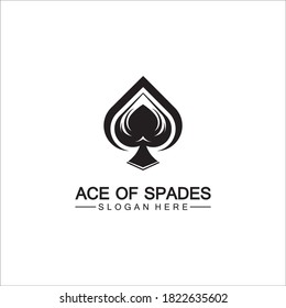 Logo-Design von Ace of Spades. Flaches Symbol für Web- und mobile Anwendungen. Es kann als - Logo, Piktogramm, Icon, Infografik Element verwendet werden. Illustration.