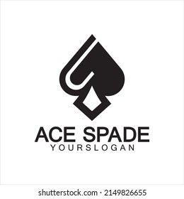 Ace of Spades icon logo design. Flat related icon for web and mobile applications. It can be used as - logo, pictogram, icon, infographic element. Illustration.