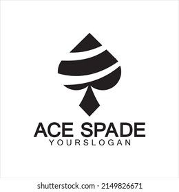 Ace of Spades icon logo design. Flat related icon for web and mobile applications. It can be used as - logo, pictogram, icon, infographic element. Illustration.