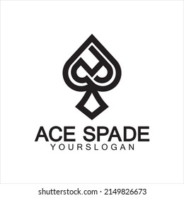Ace of Spades icon logo design. Flat related icon for web and mobile applications. It can be used as - logo, pictogram, icon, infographic element. Illustration.