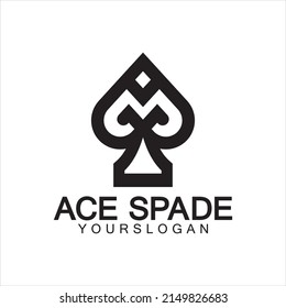 Ace of Spades icon logo design. Flat related icon for web and mobile applications. It can be used as - logo, pictogram, icon, infographic element. Illustration.