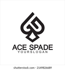 Logo-Design von Ace of Spades. Flaches Symbol für Web- und mobile Anwendungen. Es kann als - Logo, Piktogramm, Icon, Infografik Element verwendet werden. Illustration.
