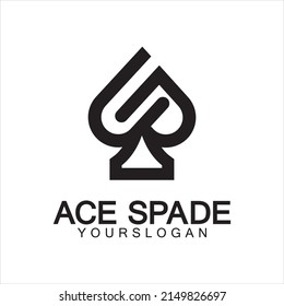 Ace of Spades icon logo design. Flat related icon for web and mobile applications. It can be used as - logo, pictogram, icon, infographic element. Illustration.