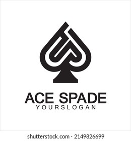 Ace of Spades icon logo design. Flat related icon for web and mobile applications. It can be used as - logo, pictogram, icon, infographic element. Illustration.