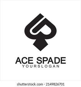 Ace of Spades icon logo design. Flat related icon for web and mobile applications. It can be used as - logo, pictogram, icon, infographic element. Illustration.