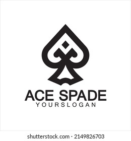 Ace of Spades icon logo design. Flat related icon for web and mobile applications. It can be used as - logo, pictogram, icon, infographic element. Illustration.