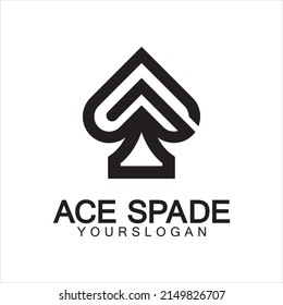 Ace of Spades icon logo design. Flat related icon for web and mobile applications. It can be used as - logo, pictogram, icon, infographic element. Illustration.