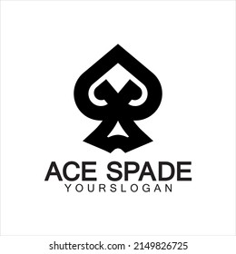 Ace of Spades icon logo design. Flat related icon for web and mobile applications. It can be used as - logo, pictogram, icon, infographic element. Illustration.
