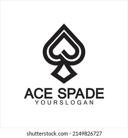 Ace of Spades icon logo design. Flat related icon for web and mobile applications. It can be used as - logo, pictogram, icon, infographic element. Illustration.
