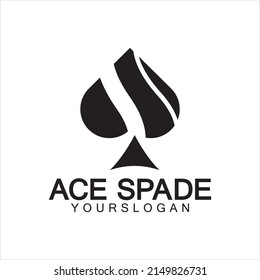 Ace of Spades icon logo design. Flat related icon for web and mobile applications. It can be used as - logo, pictogram, icon, infographic element. Illustration.