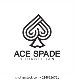 Ace of Spades icon logo design. Flat related icon for web and mobile applications. It can be used as - logo, pictogram, icon, infographic element. Illustration.