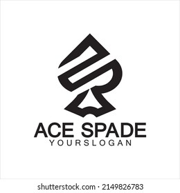 Ace of Spades icon logo design. Flat related icon for web and mobile applications. It can be used as - logo, pictogram, icon, infographic element. Illustration.