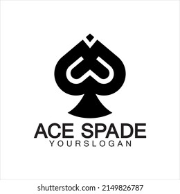 Ace of Spades icon logo design. Flat related icon for web and mobile applications. It can be used as - logo, pictogram, icon, infographic element. Illustration.